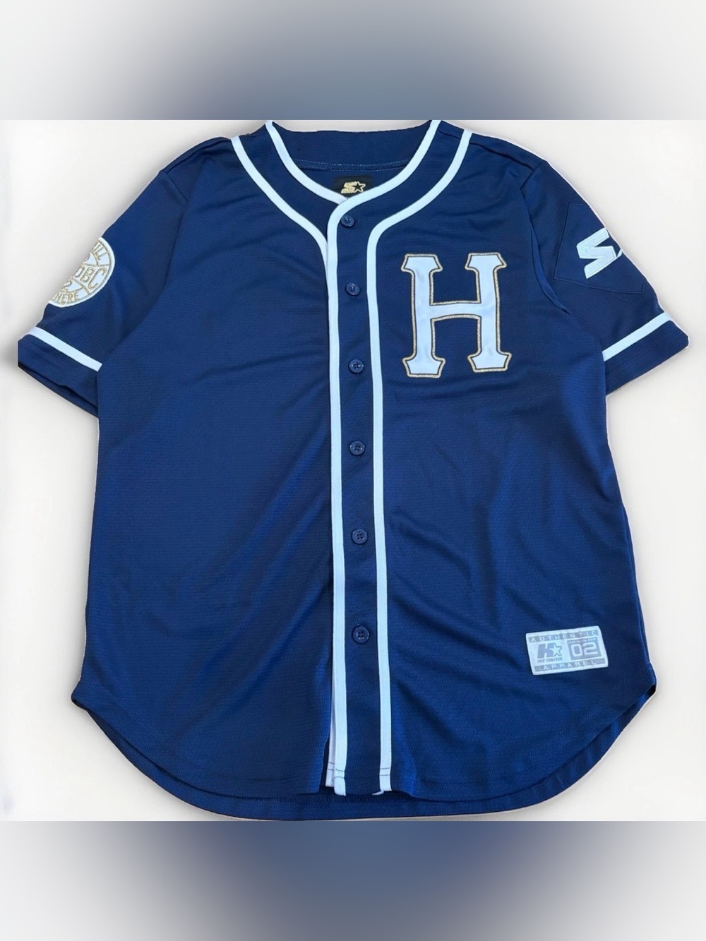 HUF x Starter Baseball Jersey Size Medium Navy Blue Streetwear Collab Rare